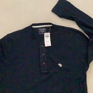 A&F waffler henley.   Navy blue size Large